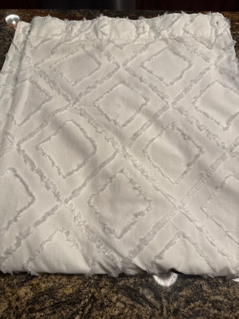 Shabby Chic white shower curtain